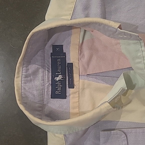 VINTAGE RALPH LAUREN POLO PASTEL STRIPE OXFORD BUTTON DOWN SHIRT - Picture 5 of 6